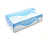 フジリンクス ソフトラテックスグローブ　粉付　ブルー　L 32-5738 1セット(100枚×20箱 合計2000枚入)（直送品）