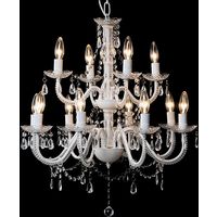 【軒先渡し】萩原 シャンデリア １２灯 幅650×奥行650×高さ690mm クリア NL-8612CL 1個（直送品）