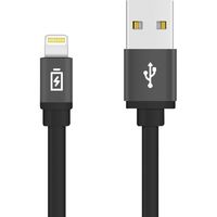 PGA Lightningコネクタ用 USBフラットケーブル 0.8m ブラック PG-LC08M21BK 1本（直送品）