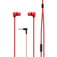 PGA ステレオインナーイヤーヘッドホン ハンズフリータイプ フラットケーブル 1.2m レッド PG-SHE4RD1 1本（直送品）