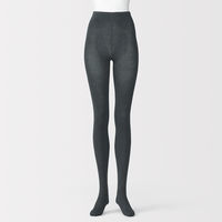 無印良品 レディース 婦人 足なり直角 かかとに合う タイツ 婦人Ｌ チャコールグレー 良品計画