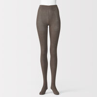 無印良品 レディース 婦人 足なり直角 かかとに合う リブ編みタイツ 婦人Ｌ モカブラウン 良品計画