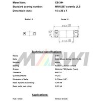 Marwi セラミックベアリング CBー344 MR15267 15×26×7 1セット(2個)（直送品）