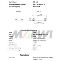 Marwi セラミックベアリング CBー350 6803 17×26×5 1セット(2個)（直送品）