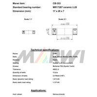 Marwi セラミックベアリング CBー353 MR17287 15×28×7 1セット(2個)（直送品）