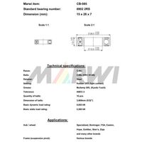 Marwi カートリッジベアリング CBー085 6902 15×28×7 1セット(4個)（直送品）