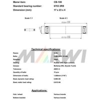 Marwi カートリッジベアリング CBー100 6703 17×23×4 1セット(4個)（直送品）