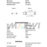 Marwi カートリッジベアリング CBー101 6803 17×26×5 1セット(4個)（直送品）