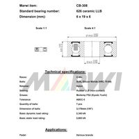 Marwi セラミックベアリング CBー308 626 6×19×6 1セット(2個)（直送品）