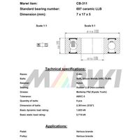 Marwi セラミックベアリング CBー311 697 7×17×5 1セット(2個)（直送品）