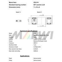 Marwi セラミックベアリング CBー314 607 7×19×6 1セット(2個)（直送品）