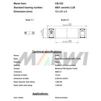 Marwi セラミックベアリング CBー332 6801 12×21×5 1セット(2個)（直送品）