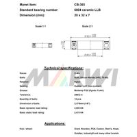 Marwi セラミックベアリング CBー365 6804 20×32×7 1セット(2個)（直送品）