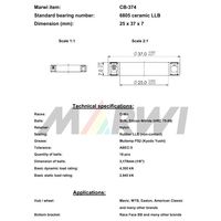 Marwi セラミックベアリング CBー374 6805 25×37×7 1個（直送品）