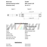 Marwi セラミックベアリング CBー380 6807 35×47×7 1個（直送品）