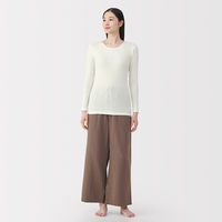 無印良品 レディース 婦人 あったか綿 クルーネック長袖Ｔシャツ 婦人Ｓ オフ白 良品計画