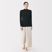 無印良品 レディース 婦人 あったか綿 ハイネック長袖Ｔシャツ 婦人Ｍ 黒 良品計画
