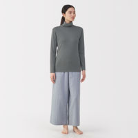 無印良品 レディース 婦人 あったか綿 厚手 タートルネック長袖Ｔシャツ 婦人Ｍ ミディアムグレー 良品計画