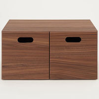 無印良品 スタッキングチェスト ハーフ 引出し2個 ウォールナット材突板 幅37×奥行28×高さ18.5cm 良品計画（わけあり品）
