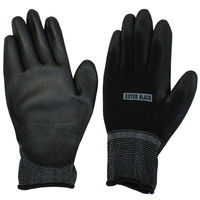 【ウレタン背抜き手袋】小野商事 エステルブラック L AG7701-100P 1組(10双)（わけあり品）