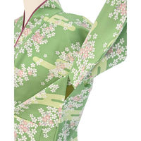 サーヴォ 【雲取花柄】茶衣着[上] グリーン M K3632 1着（直送品）