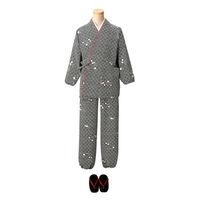 サーヴォ 【市松文様に菊花】茶衣着[上] ブラック M OD249 1着（直送品）