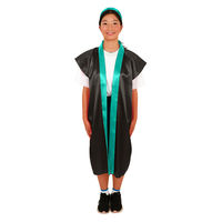 アーテック ソフトサテンロングハッピ(ハチマキ付) 黒(襟緑) M 19146 1セット(1枚×2)（直送品）