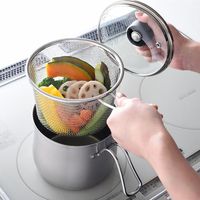 ステンレス マルチポット 2.1L IH・ガス火対応 G031 1個（4点セット） 中山福