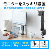 サンワサプライ クランプ式モニタースタンド(回転・上下昇降) CR-LAC101BK 1個（直送品）