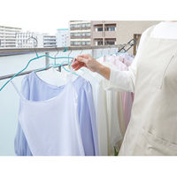 清水産業株式会社 ランドリーハンガーシルエット スカイミント 10本組 120793 1セット(10本入)（直送品）