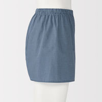 無印良品 メンズ　紳士 綿ブロード 前開き トランクス 紳士Ｌ サックスブルーチェック 良品計画