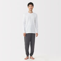 無印良品 メンズ　紳士 あったか綿 クルーネック長袖Ｔシャツ 紳士Ｍ 白 良品計画