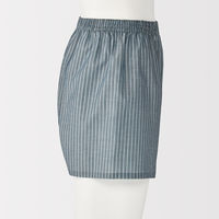 無印良品 メンズ　紳士 なめらか 前開きトランクス 紳士Ｍ ダークネイビーストライプ 良品計画