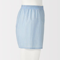 無印良品 メンズ　紳士 なめらか 前開きトランクス 紳士Ｓ ライトブルーストライプ 良品計画