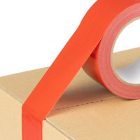 アスクル 現場のチカラ カラー布テープ 赤 幅50mm×長さ25m エコノミータイプ 1巻 オリジナル