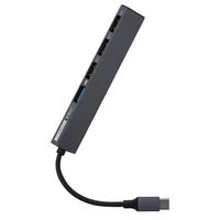 ナカバヤシ USB3.2Gen1+2.0 TypeーC 4ポートハブ 極薄極細 グレー UH-C3294GY 1個