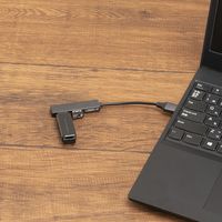 ナカバヤシ USB2.0 2ポートハブ 極薄極細 グレー UH-2532GY 1個