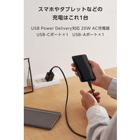USB充電器 タイプC PD 20W USB-C×1 A×1 コンセント 黒 EC-AC12020BK エレコム 1個（直送品）