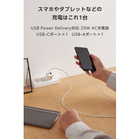 USB充電器 タイプC PD 20W USB-C×1 A×1 コンセント しろちゃん EC-AC12020WF エレコム 1個（直送品）