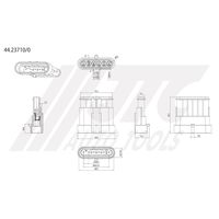 JTC ハウジング6極M(オス端子用) 44.23710/0 1個（直送品）