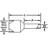 PANDUIT 絶縁付フェルール端子(SingleWire DIN規格) AWG2 赤 50本入 FSD86ー16ーL（直送品）