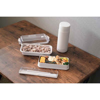 パール金属 弁当箱 ホームレーベル ランチボックス長方形 グレーホワイト 468004 1個（直送品）