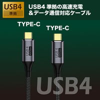 日本トラストテクノロジー USB4.0 マルチファンクショナルデータケーブル 1m JTU4CC10-BK 1本