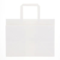 シモジマ 手提げ紙袋　Ｈフラットチャームバッグ　平手 280ー1 白無地 003277535 1袋（50枚入）