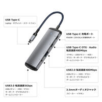 Vodaview USBーC to OTG 5 in 1 HUB PD60W VV-USB368-VV 1本