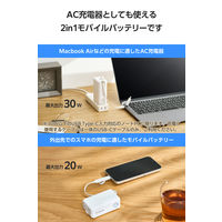 モバイルバッテリー 5000mAh ケーブル一体/コンセント一体型 変換プラグ付 白 EC-C31LWH エレコム 1個（直送品）