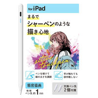 タッチペン iPad用 USB-C急速充電 傾き検知 誤作動防止 ホワイト P-TPACSTAP10WH エレコム 1個（直送品）