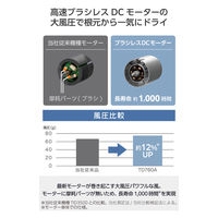 ヘアドライヤー マイナスイオン 静音 軽量 高速ブラシレス コンパクト 冷温風  ホワイト TD760A-W/E テスコム 1個（直送品）