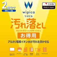 ウェットティッシュ クリーナー 50枚入り 2個パック アルカリ電解イオン水 WC-AL100H2 エレコム 1個（直送品）