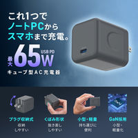 サンワサプライ USB PD対応キューブ型AC充電器(PD65W) ACA-PD105BK 1個